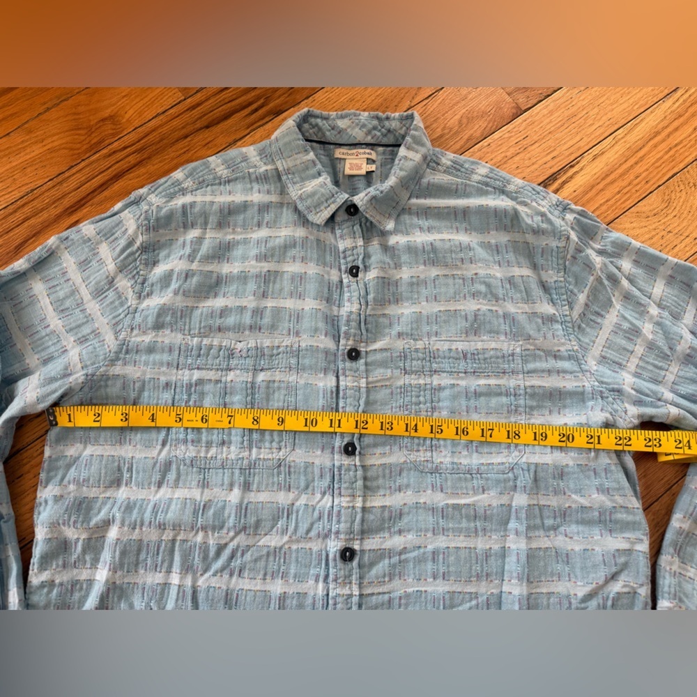 Carbon 2 Cobalt Light Blue Long Sleeve Button Up Collared Shirt Men’s Size LT - Picture 9 of 13